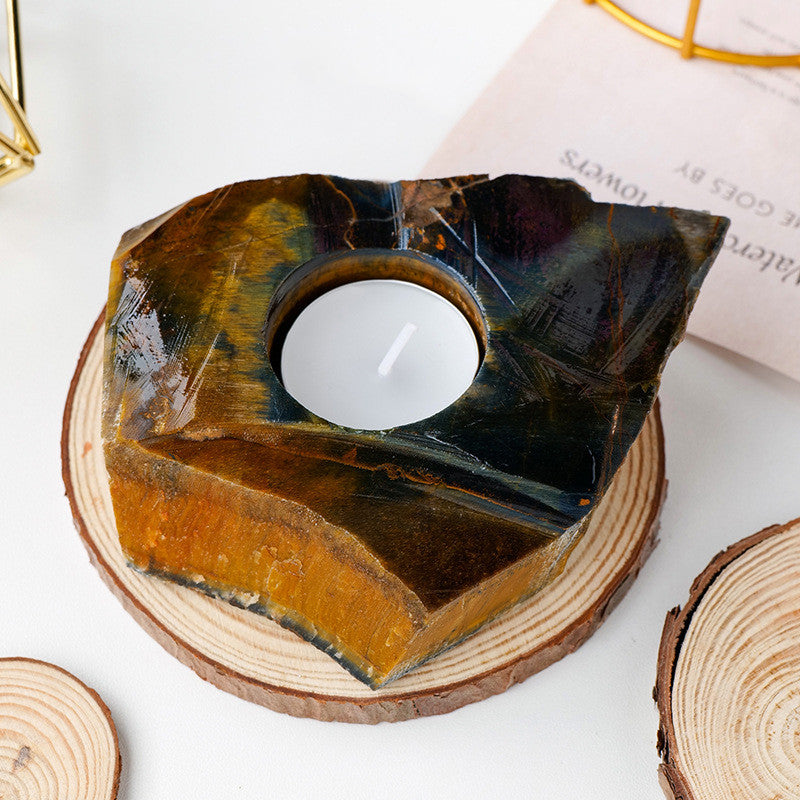 Raw Healing Crystal Candle Holder