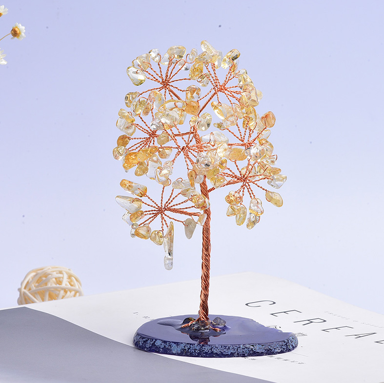 Crystal Tree Of Life with Sliced Agate Base