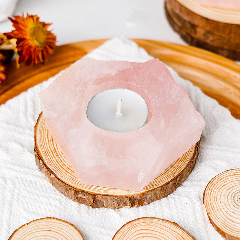 Raw Healing Crystal Candle Holder