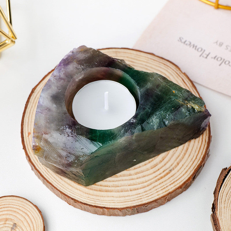 Raw Healing Crystal Candle Holder