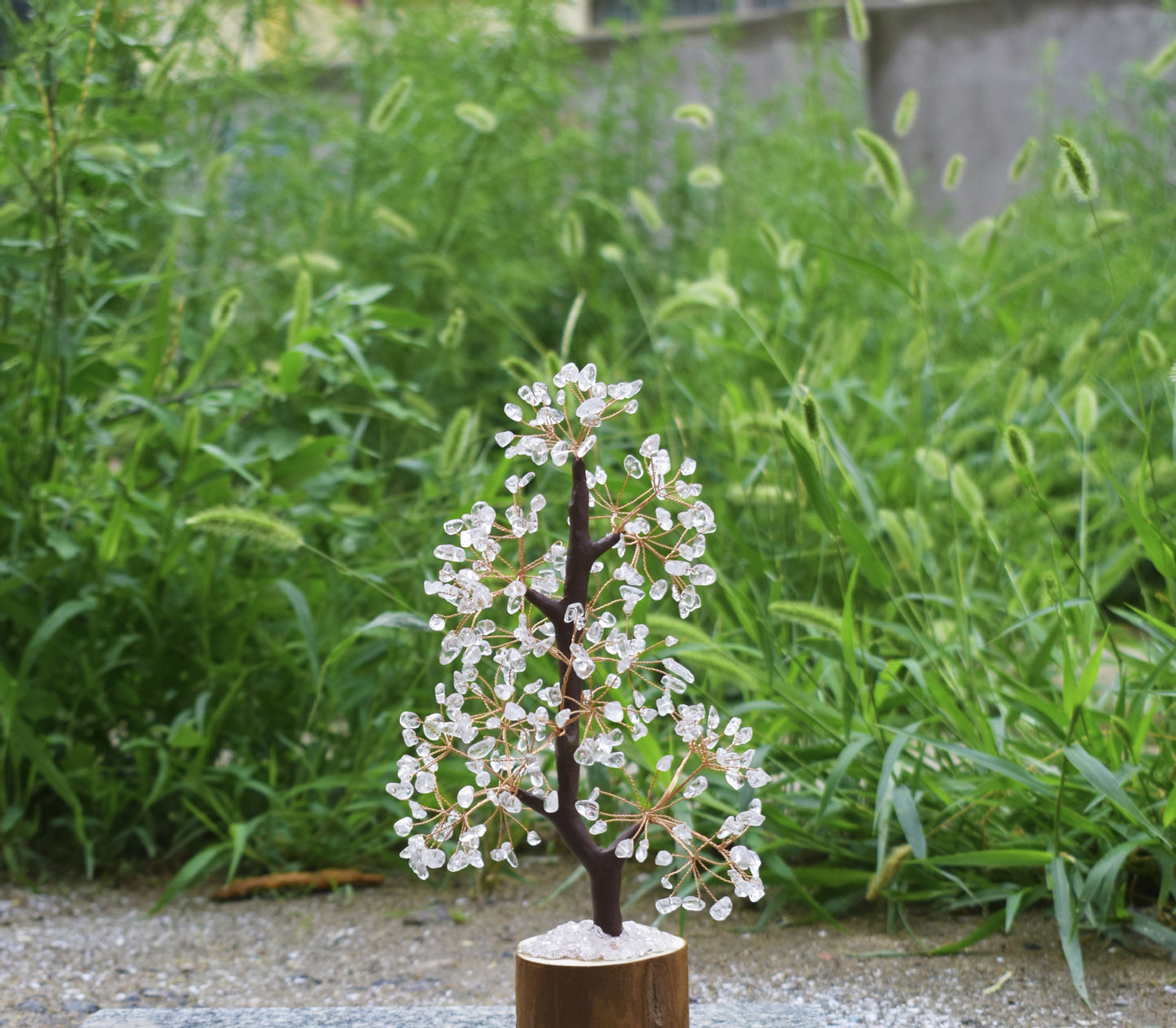 Wood Base Crystal Fortune Tree Of Life