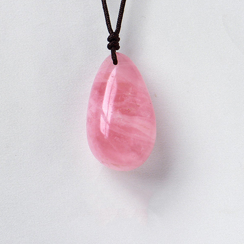 Natural Healing Crystal Polished Teardrop Pendant Necklace