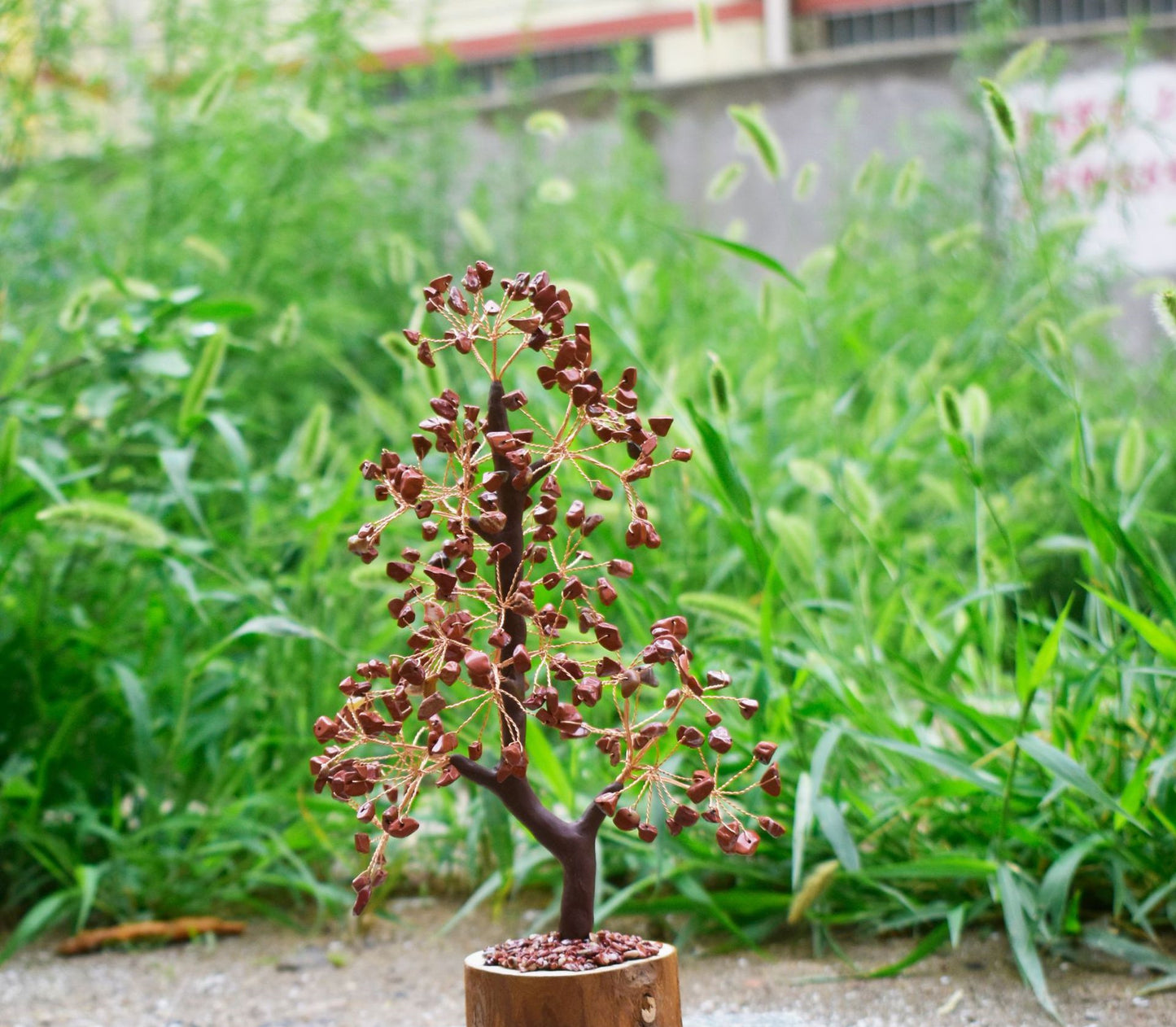 Wood Base Crystal Fortune Tree Of Life