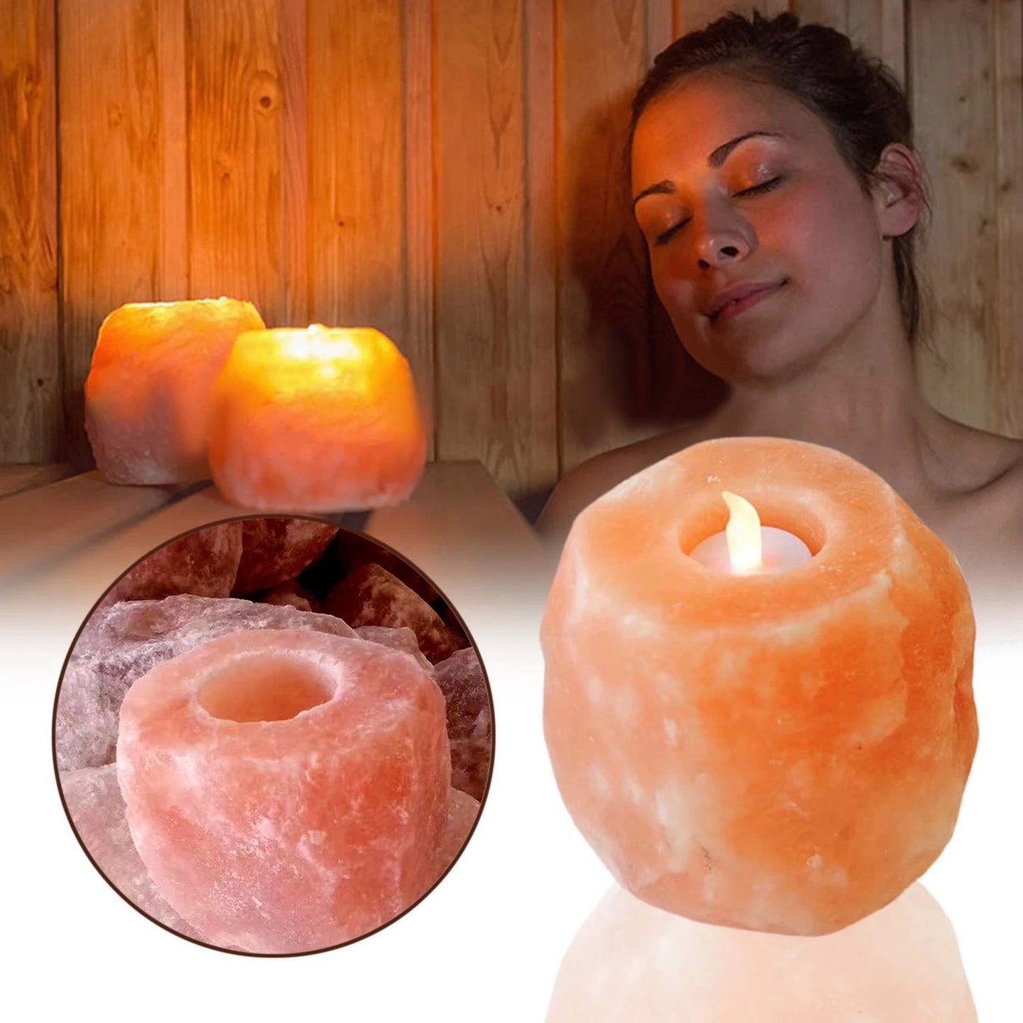 Himalayan Salt Crystal Candle Holder