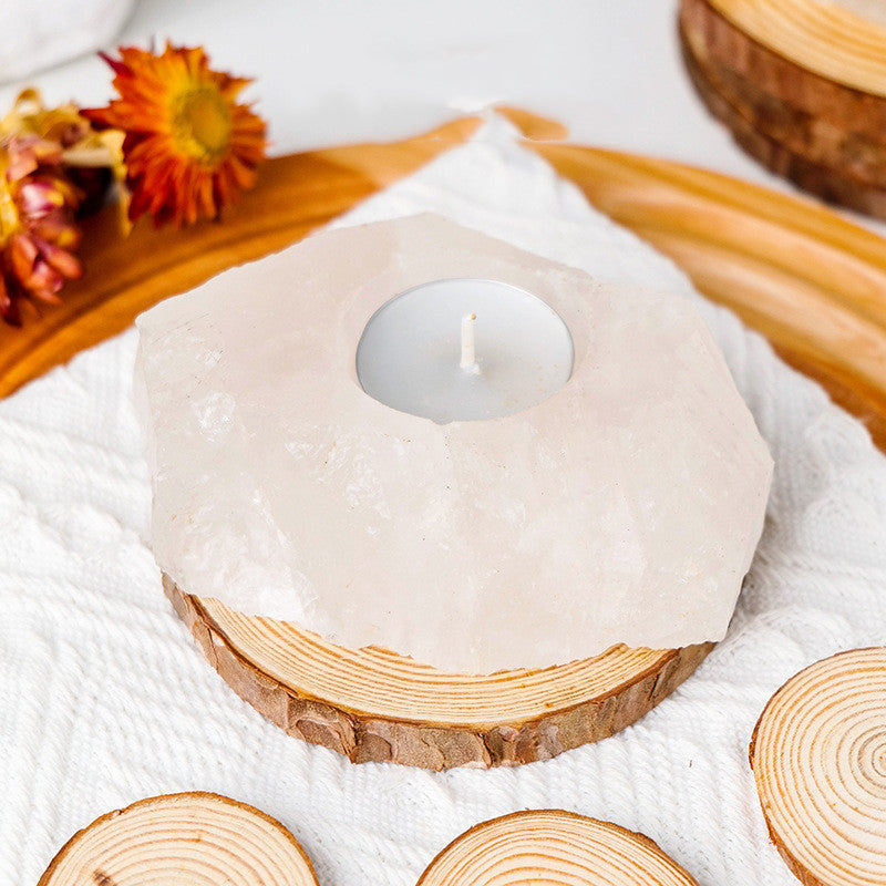 Raw Healing Crystal Candle Holder