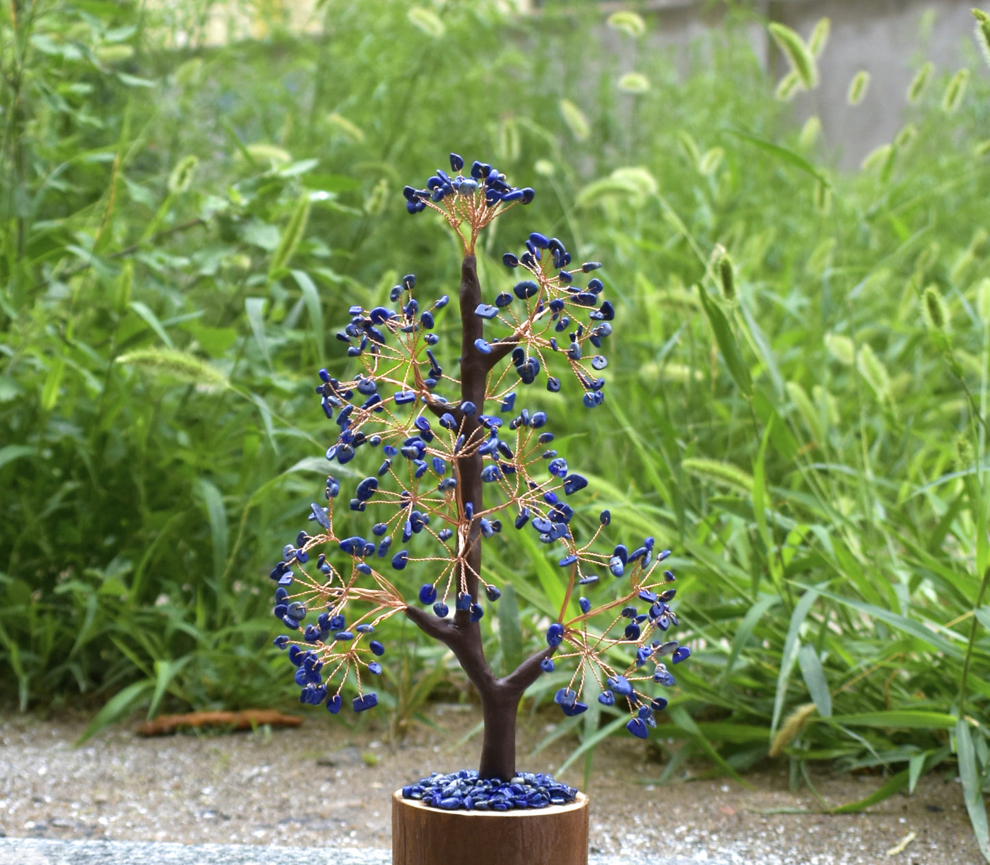 Wood Base Crystal Fortune Tree Of Life
