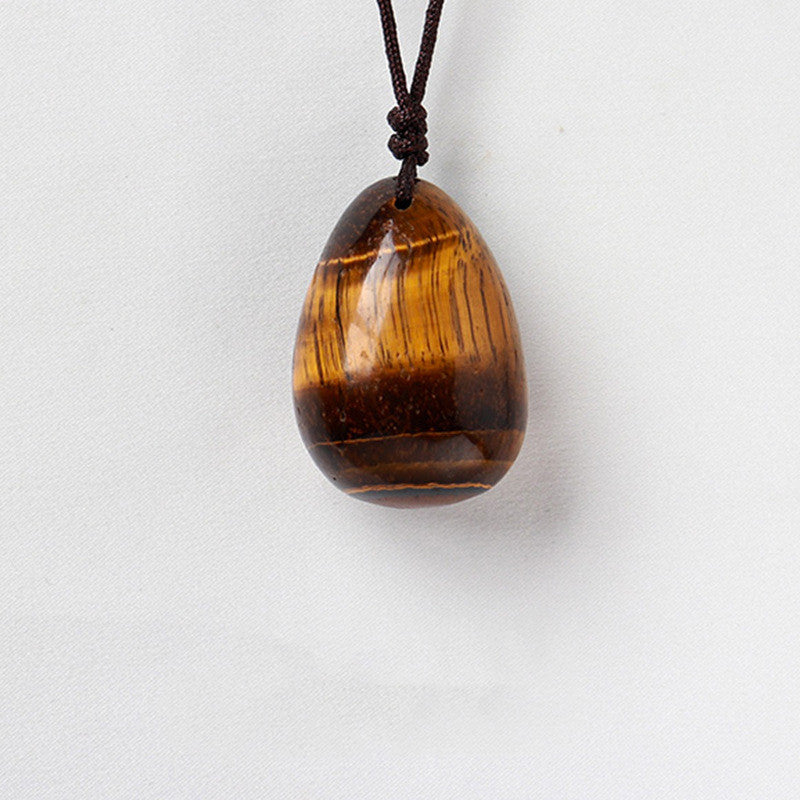 Natural Healing Crystal Polished Teardrop Pendant Necklace