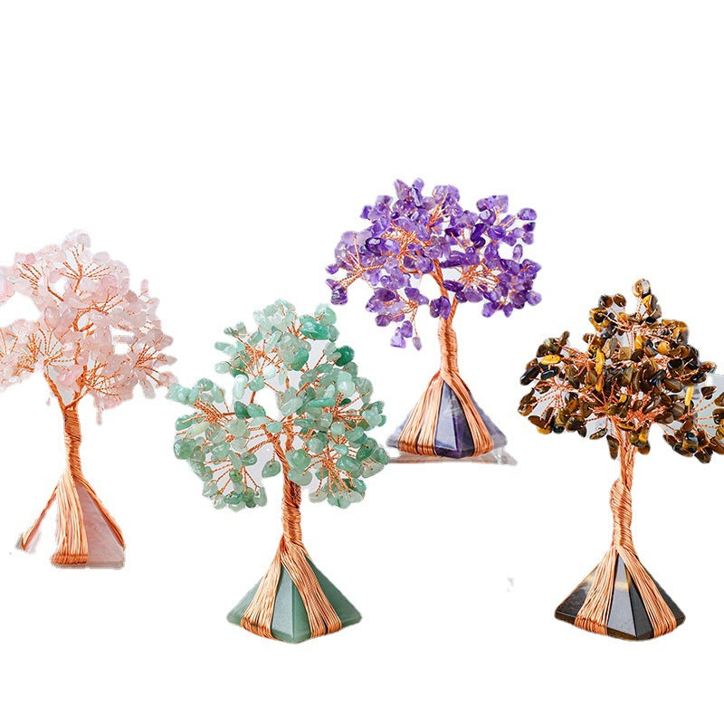 Natural Crystal Tree Of Life On Pyramid Base