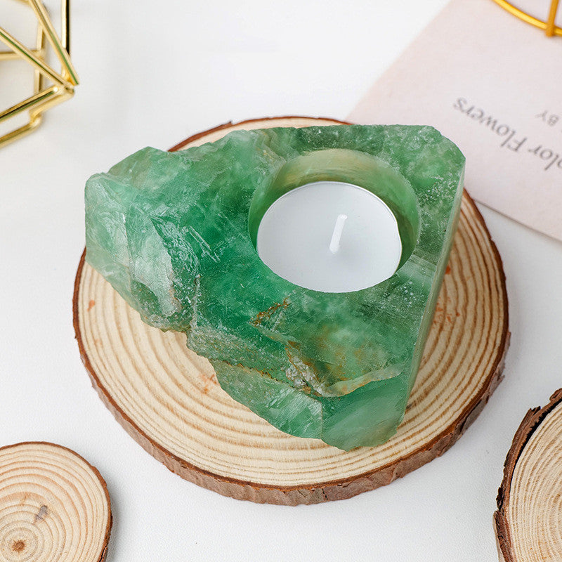 Raw Healing Crystal Candle Holder