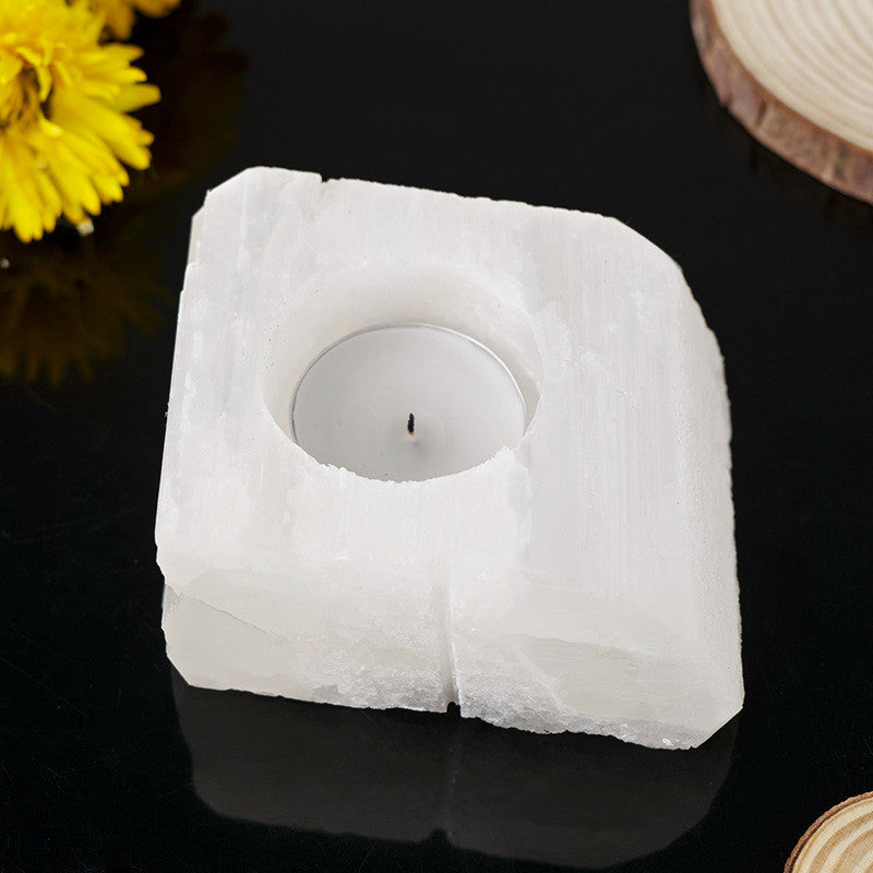 Raw Healing Crystal Candle Holder