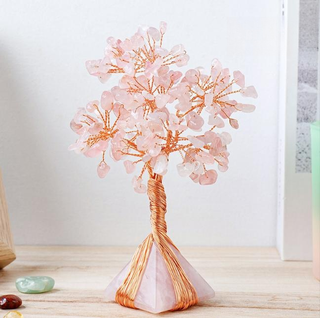 Natural Crystal Tree Of Life On Pyramid Base