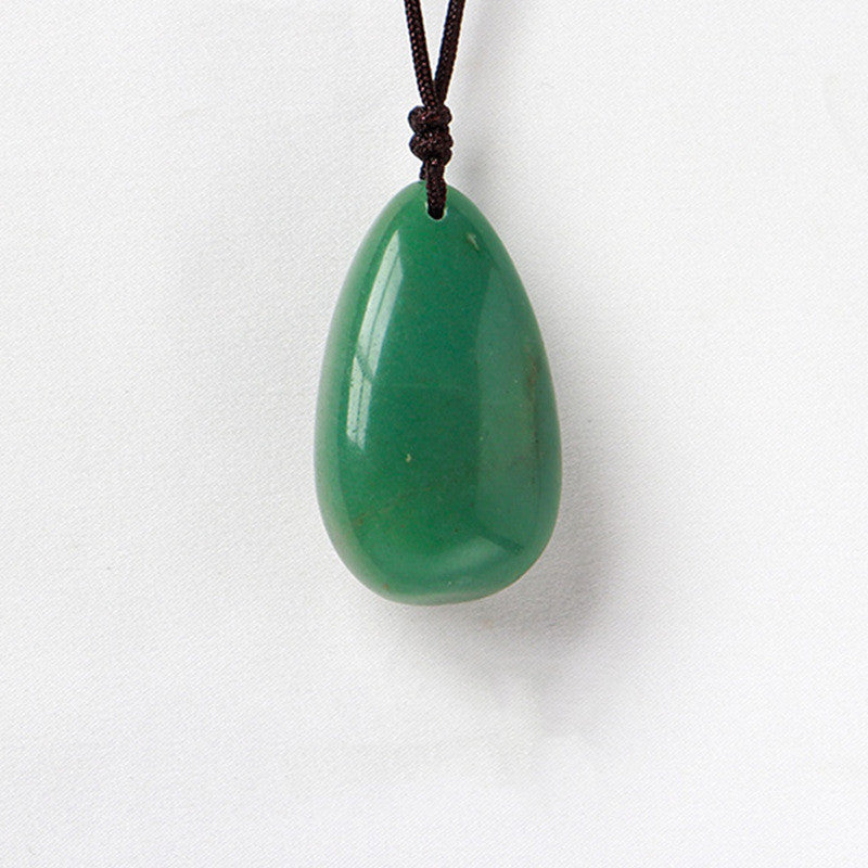 Natural Healing Crystal Polished Teardrop Pendant Necklace