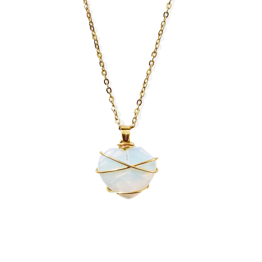 Caged Crystal Heart Pendant Necklace