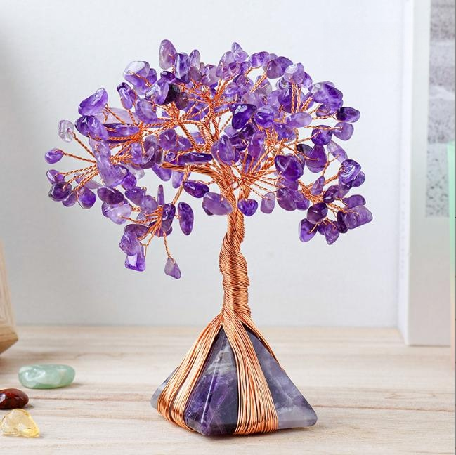 Natural Crystal Tree Of Life On Pyramid Base