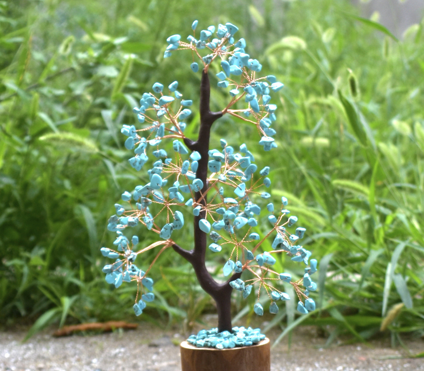 Wood Base Crystal Fortune Tree Of Life