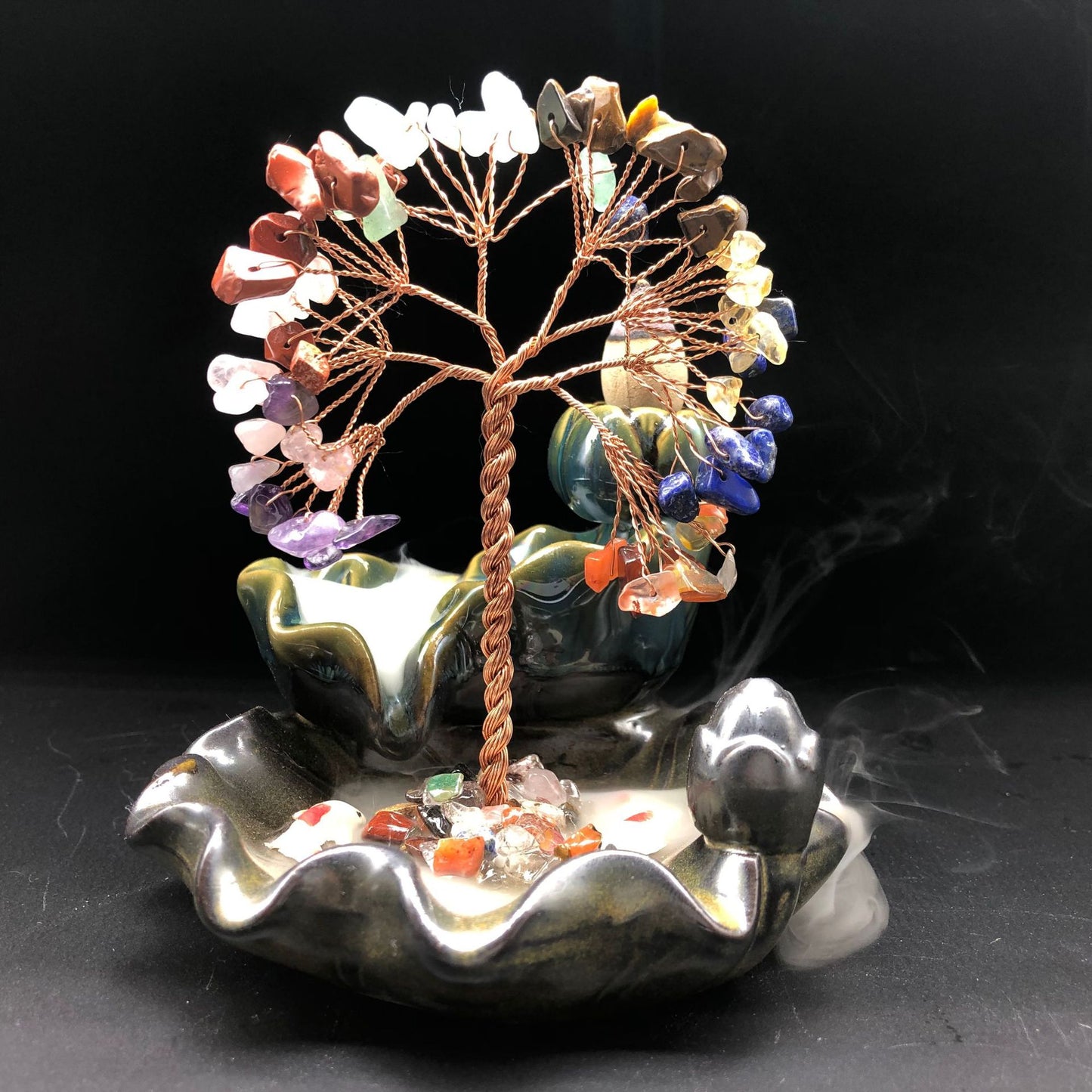 7 Chakra Crystal Tree Of Life Incense Burner