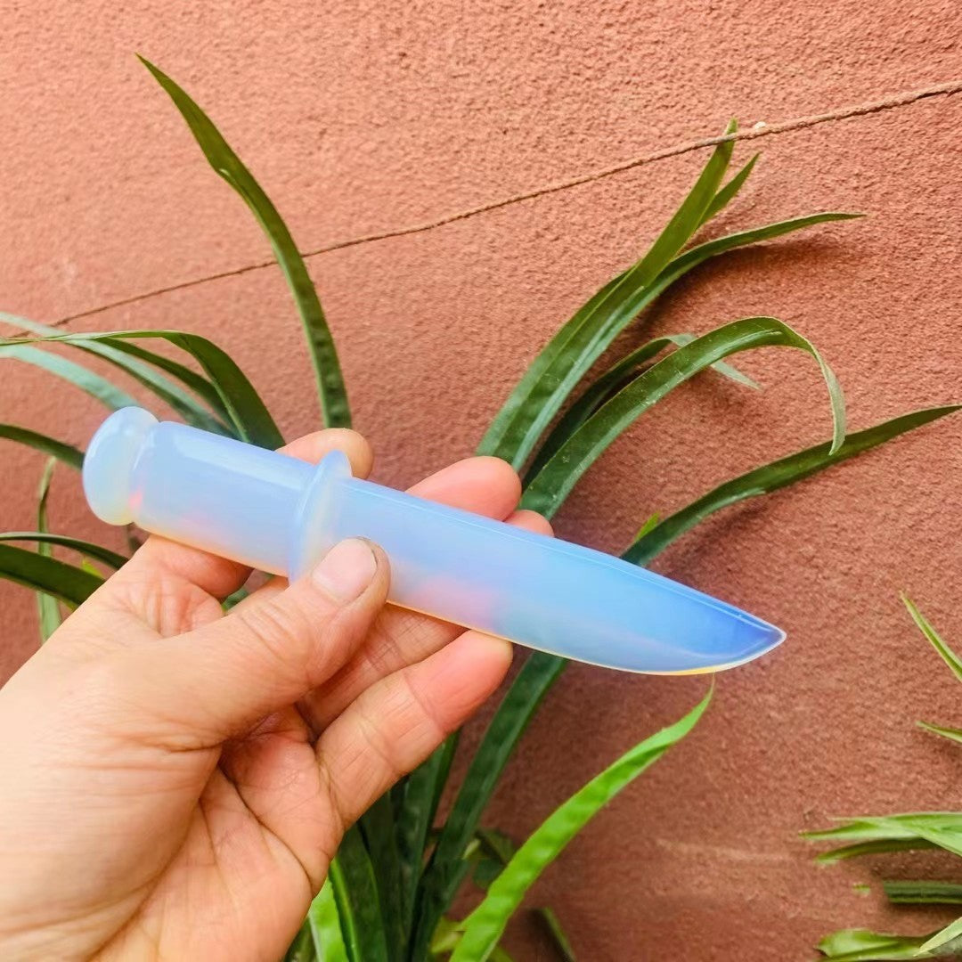 Carved Opal Dagger Crystal Ornament