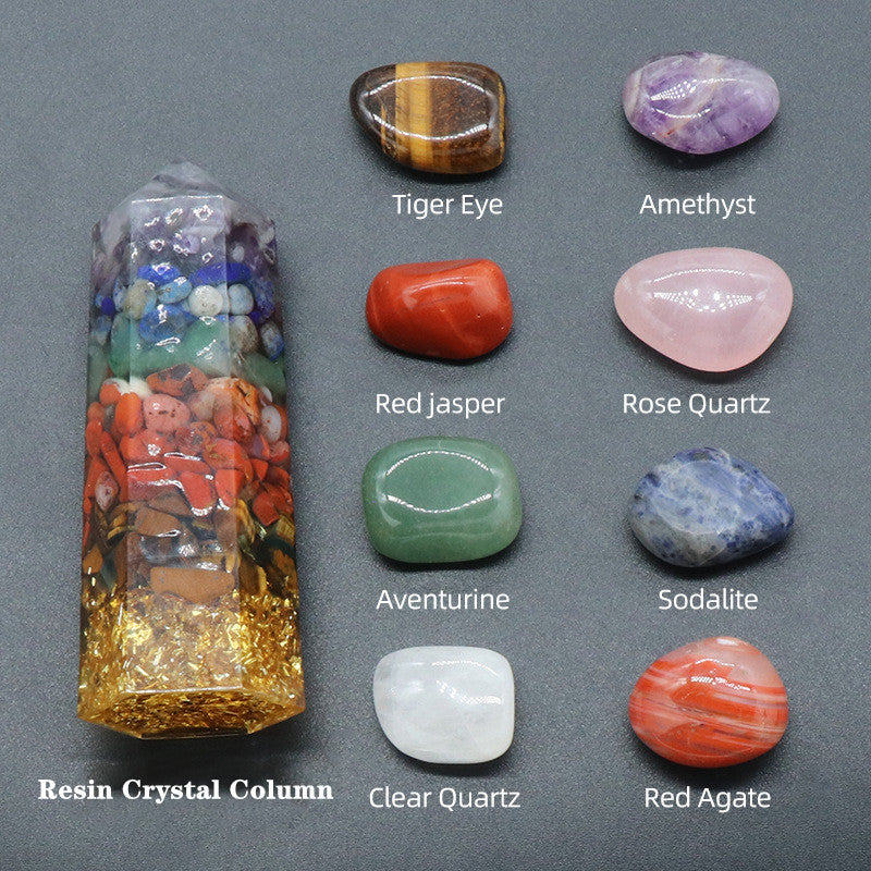 Polished Crystal and 7 Chakra Column Box Set