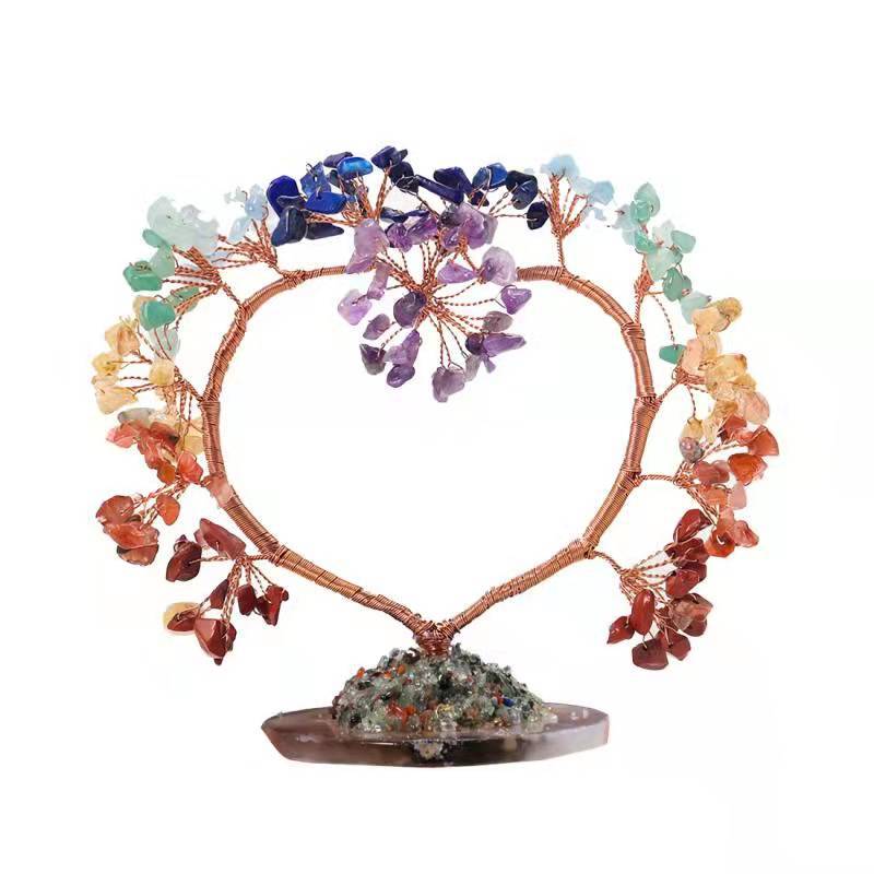 Raw Crystal Tree Of Life Heart Ornament