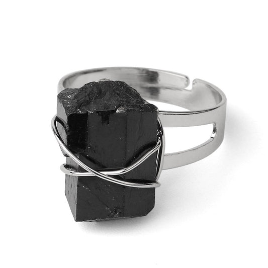 Adjustable Natural Crystal Ring