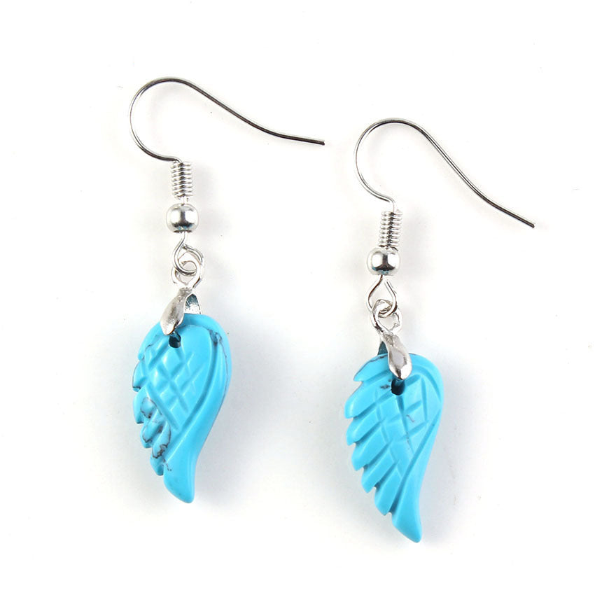 Natural Crystal Angel Wings Earrings