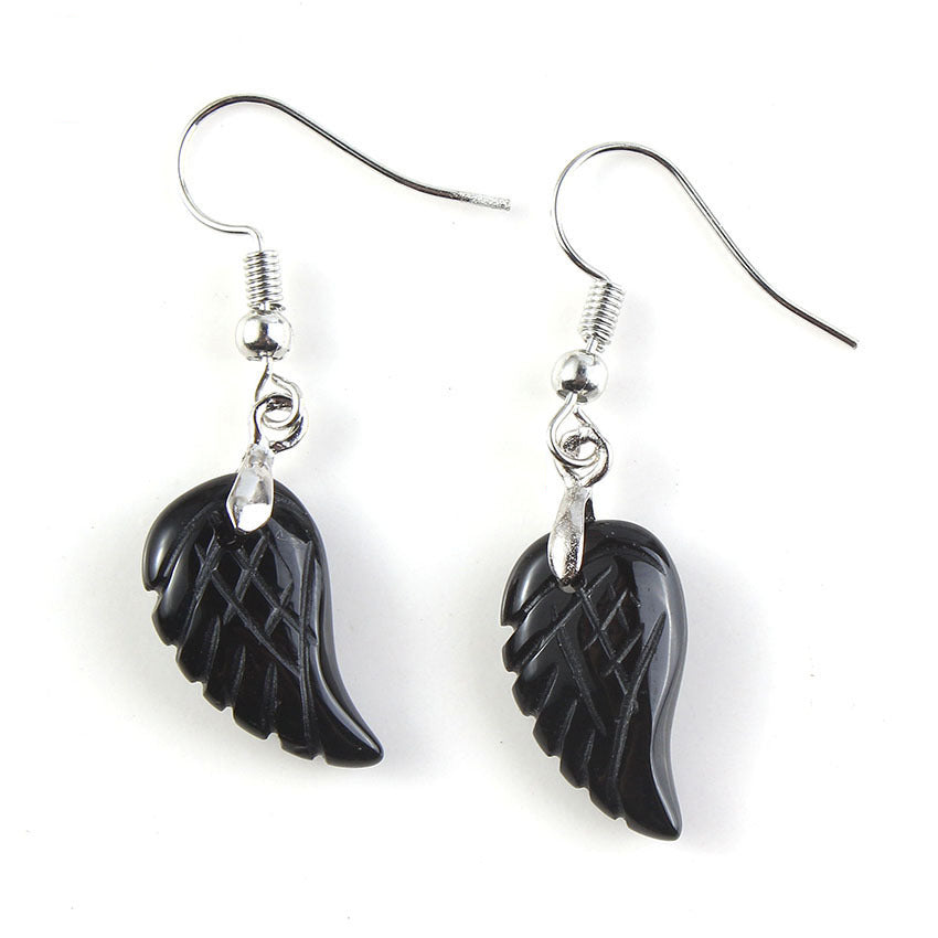 Natural Crystal Angel Wings Earrings