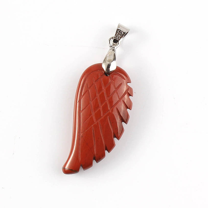 Natural Crystal Angel Wing Pendant