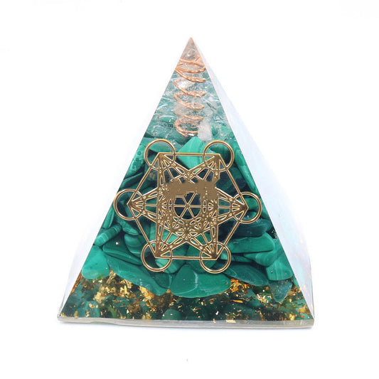 Green Malachite Orgone Pyramid