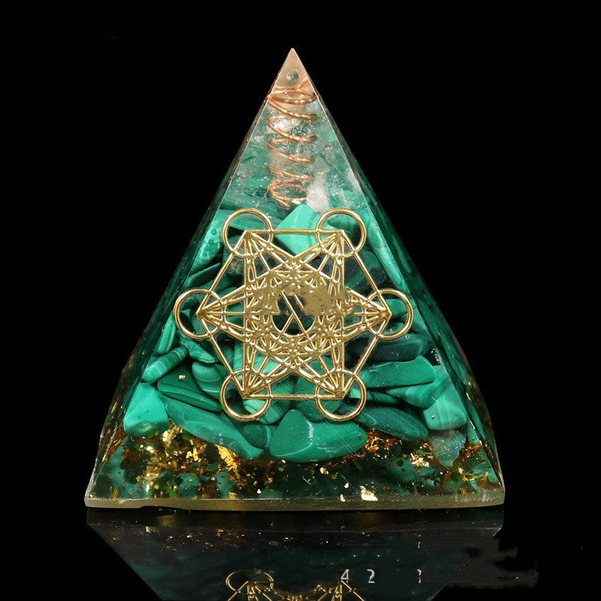 Green Malachite Orgone Pyramid