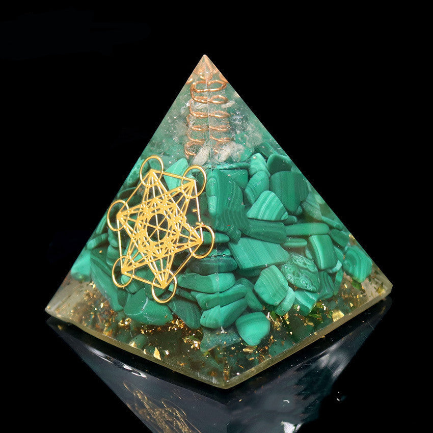 Green Malachite Orgone Pyramid