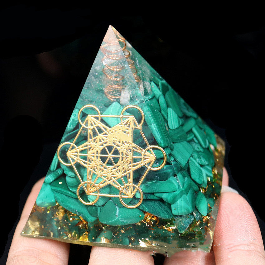 Green Malachite Orgone Pyramid