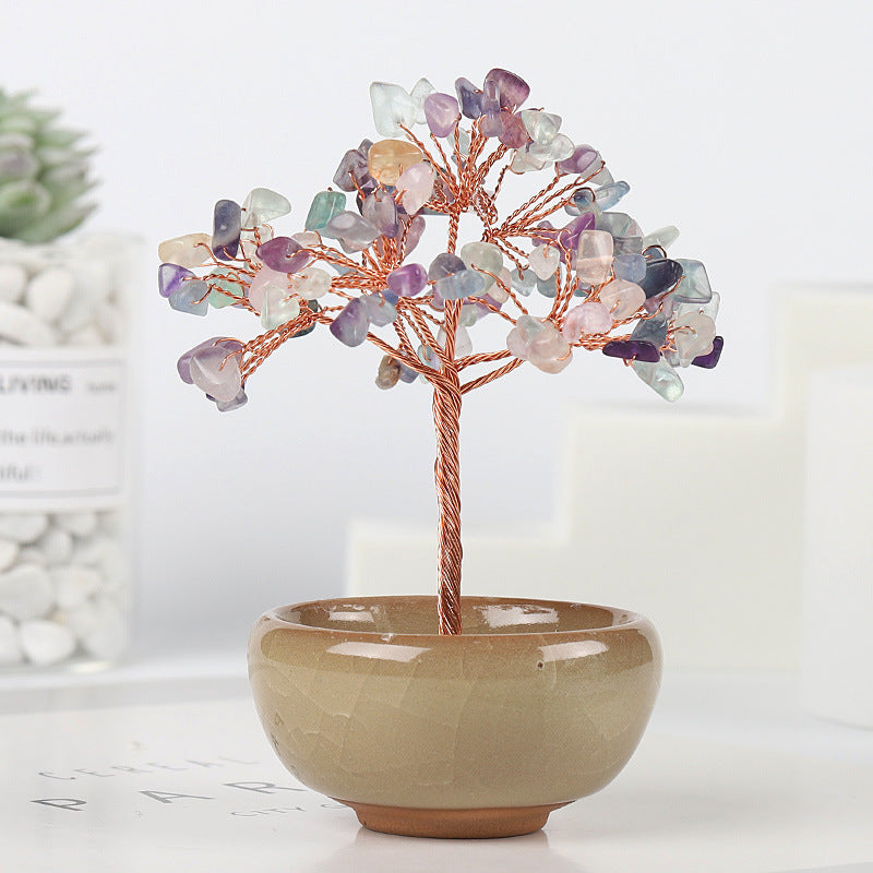 Natural Crystal Lucky Fortune Tree Ornament