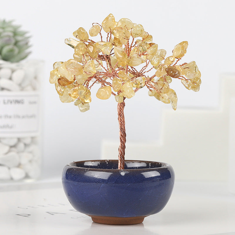 Natural Crystal Lucky Fortune Tree Ornament