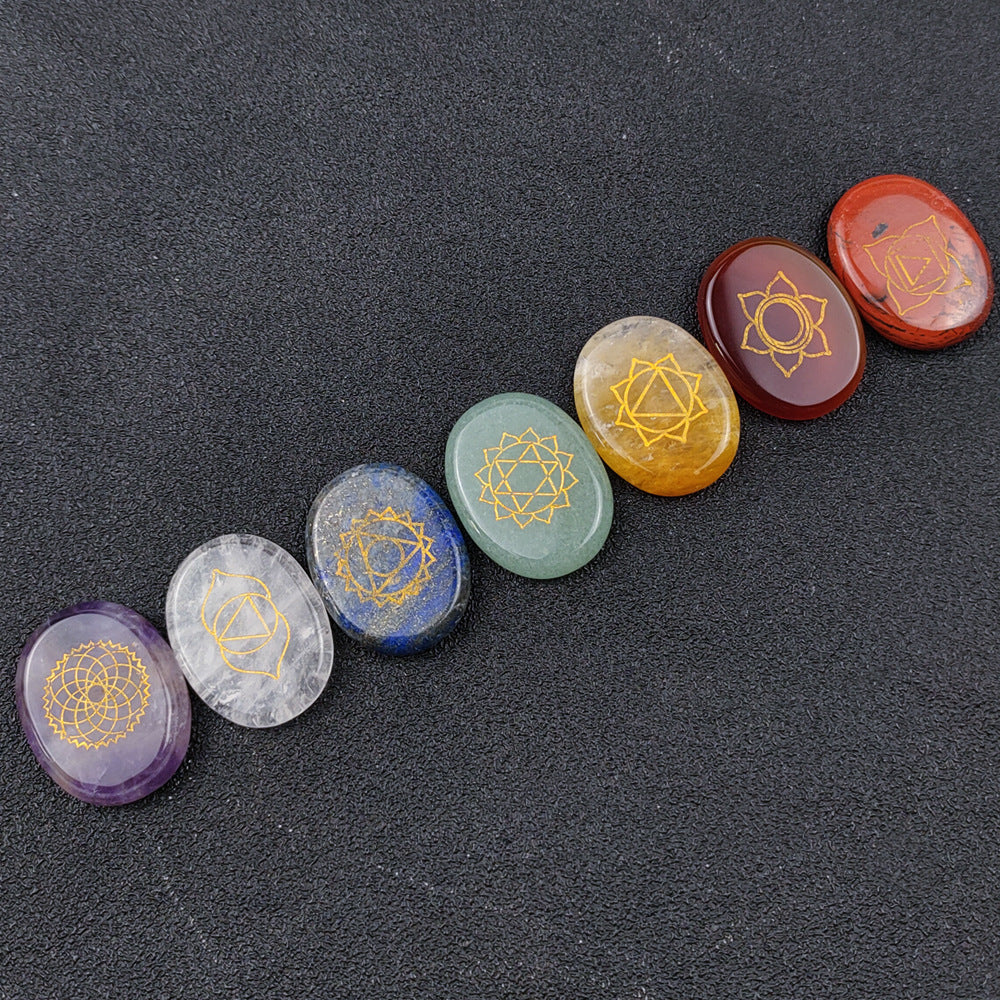 Seven Chakra Crystal Ovals