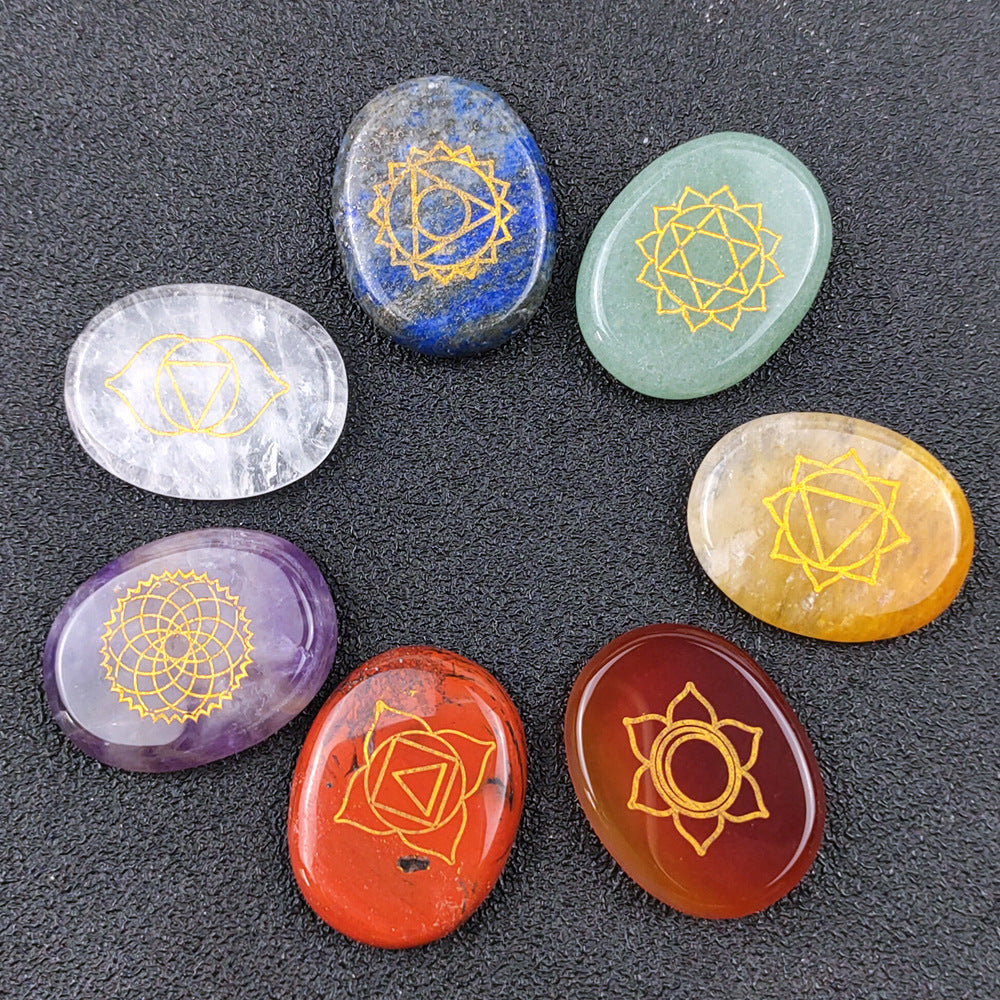 Seven Chakra Crystal Ovals