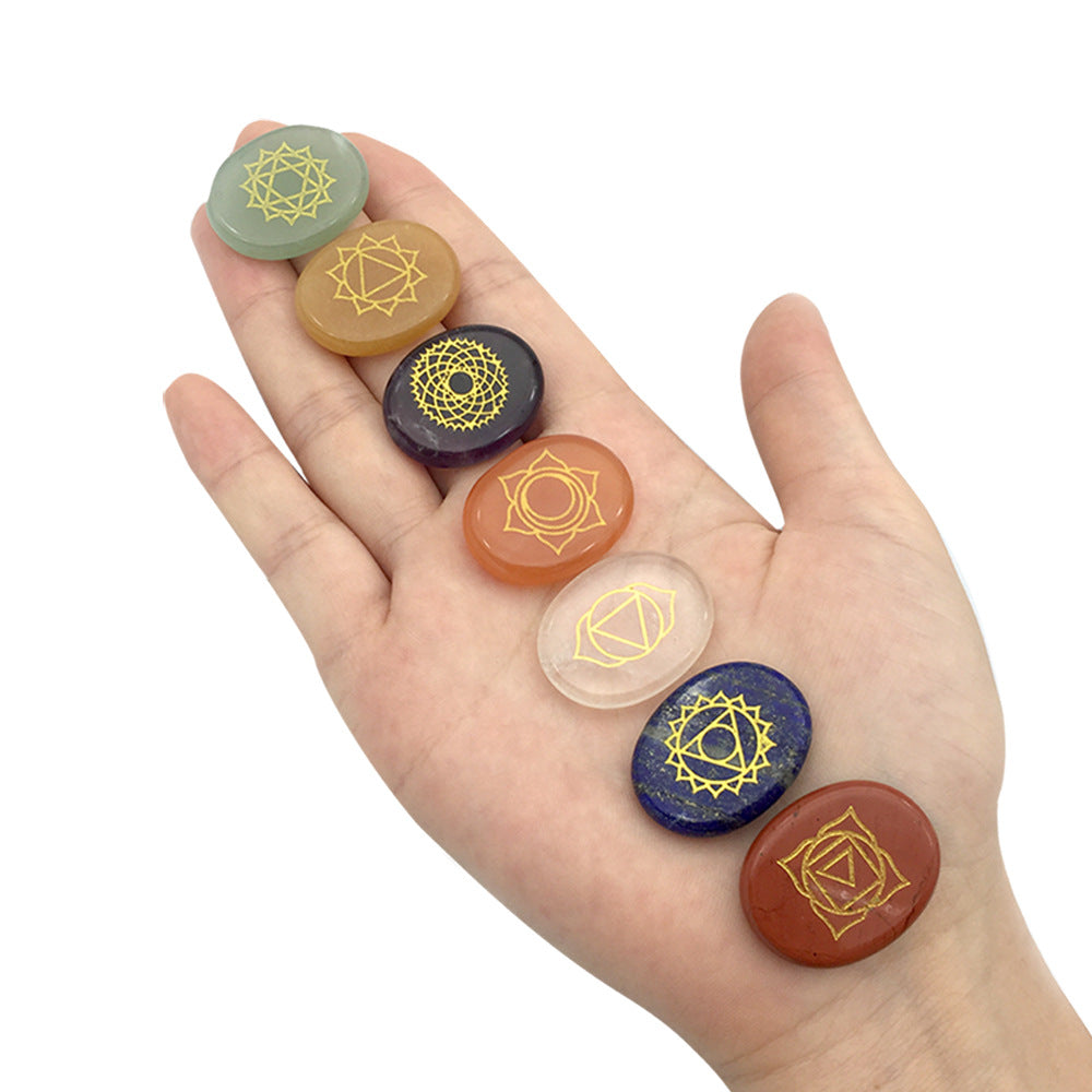 Seven Chakra Crystal Ovals