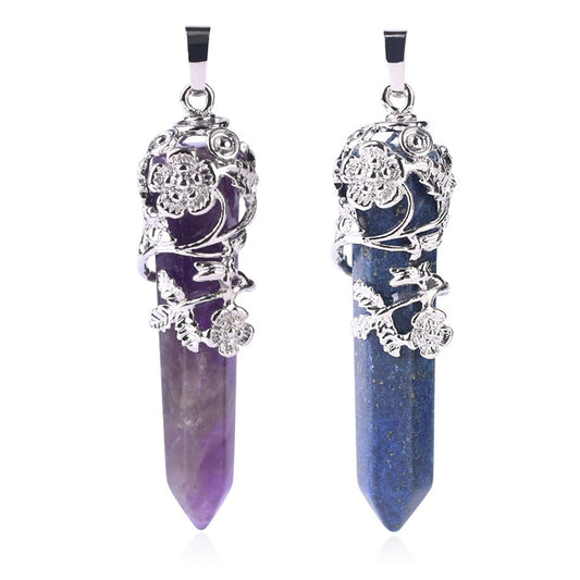 Flower Crystal Dagger Pendant