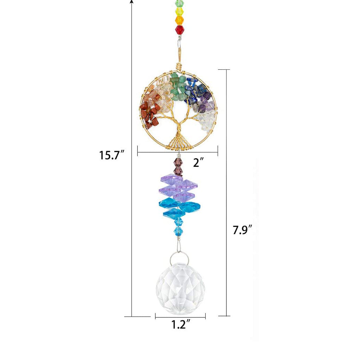 Tree Of Life 7 Chakra Car Hanging Pendant