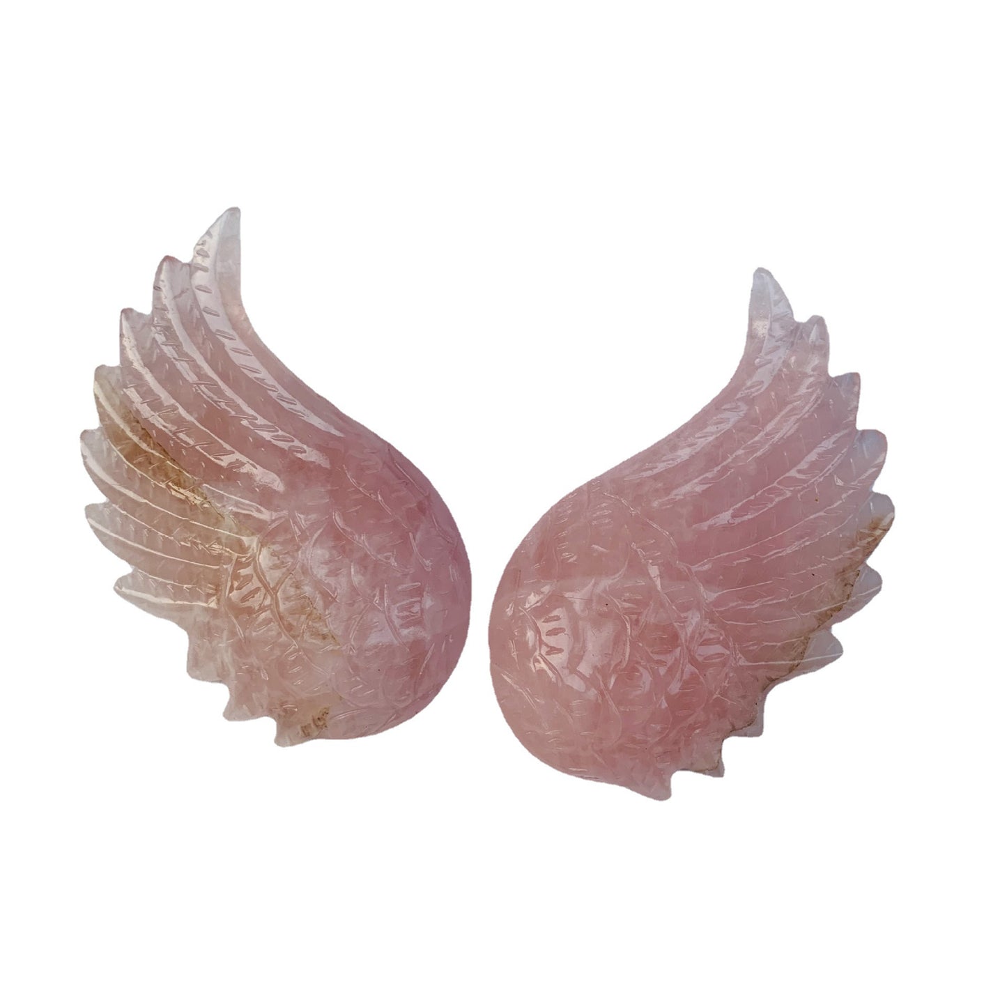 Rose Quartz Crystal Angel Wings Ornament