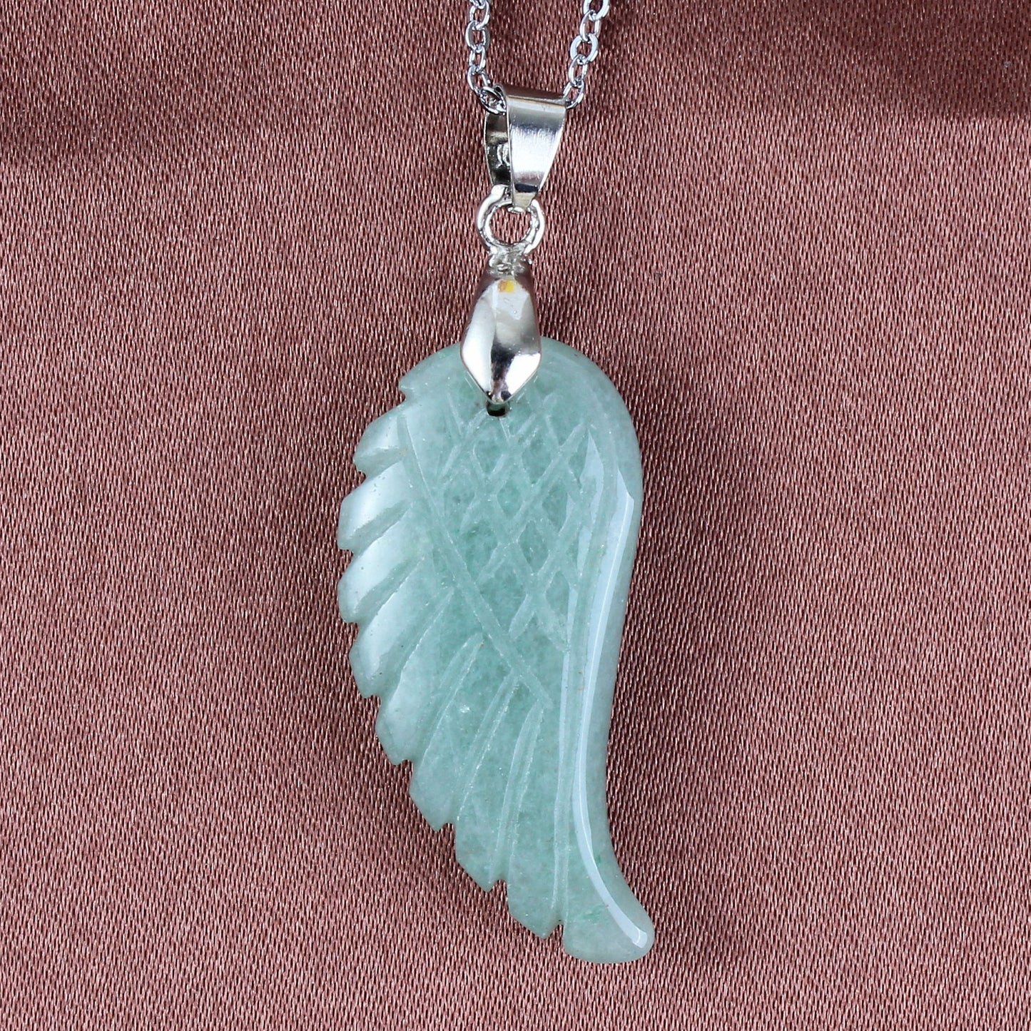 Natural Crystal Angel Wing Pendant