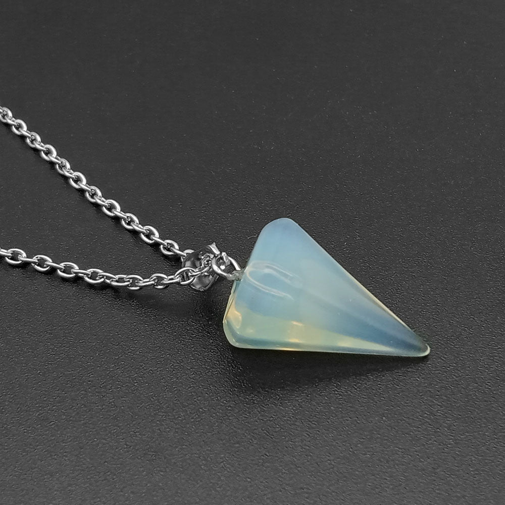 Raw Crystal Prism Pendant Necklace