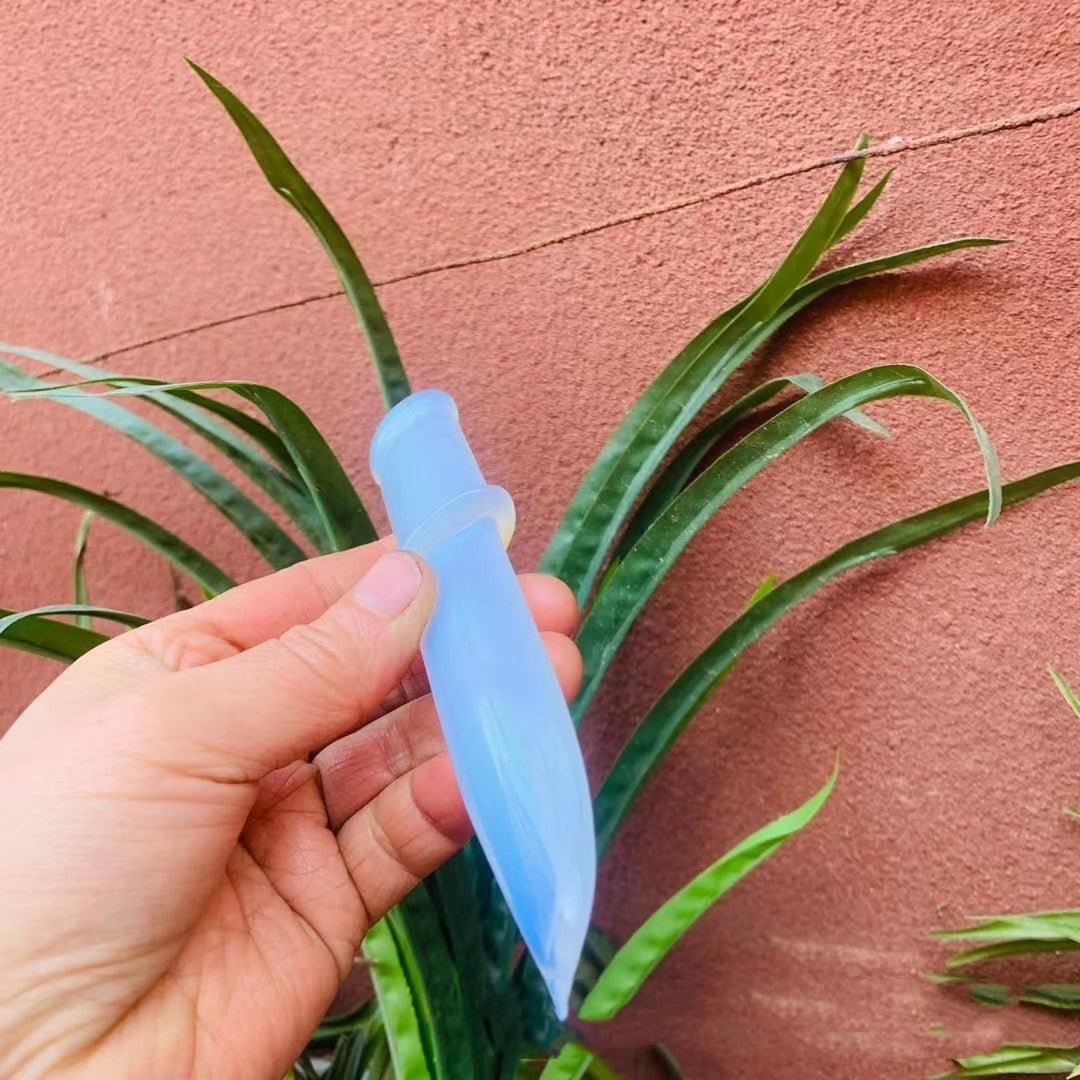 Carved Opal Dagger Crystal Ornament