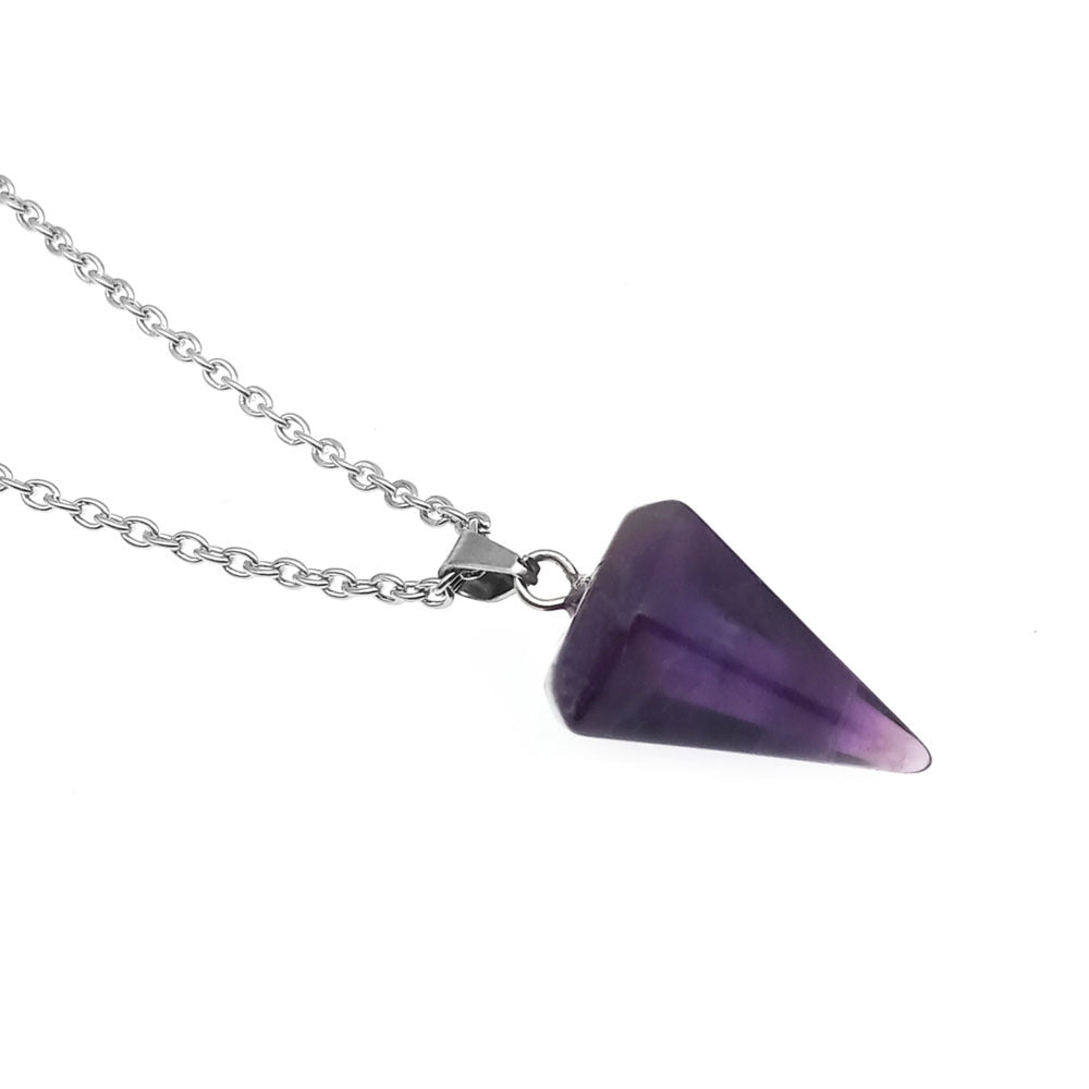 Raw Crystal Prism Pendant Necklace