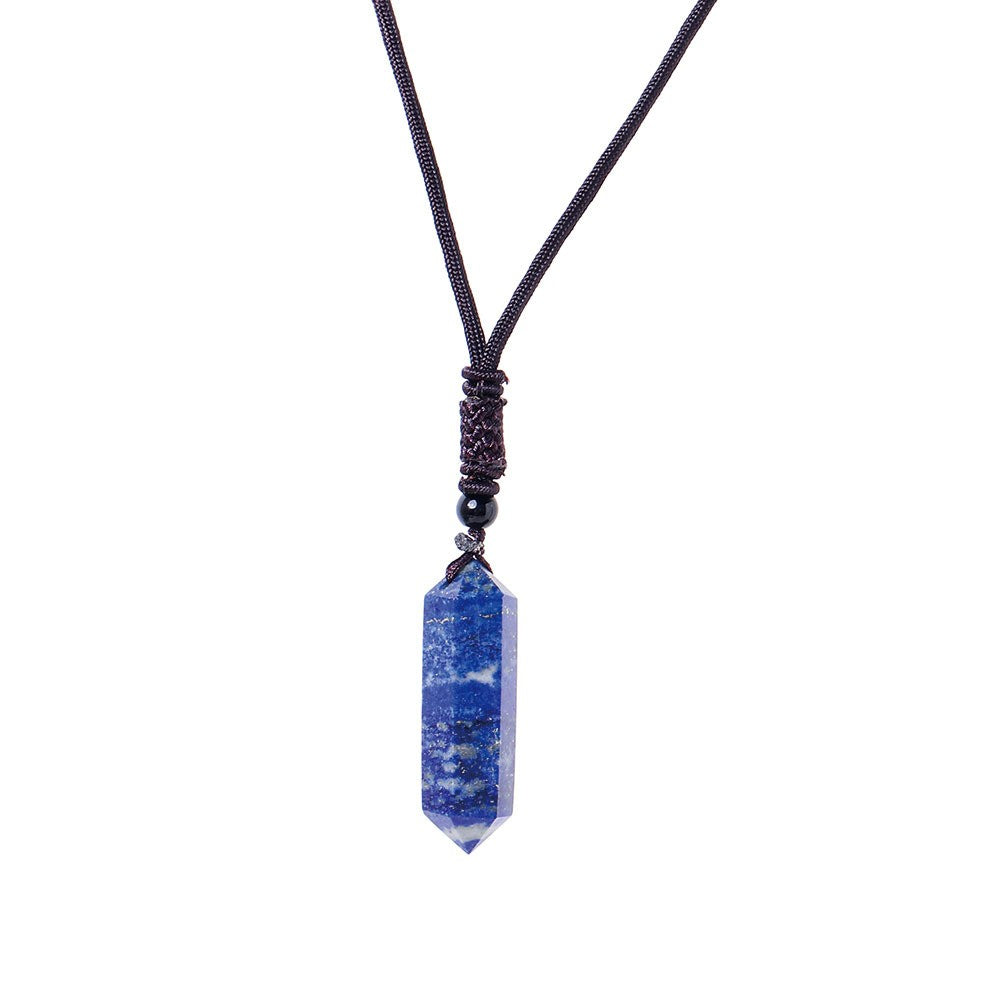 Raw Crystal Energy Stone Woven Pendant Necklace