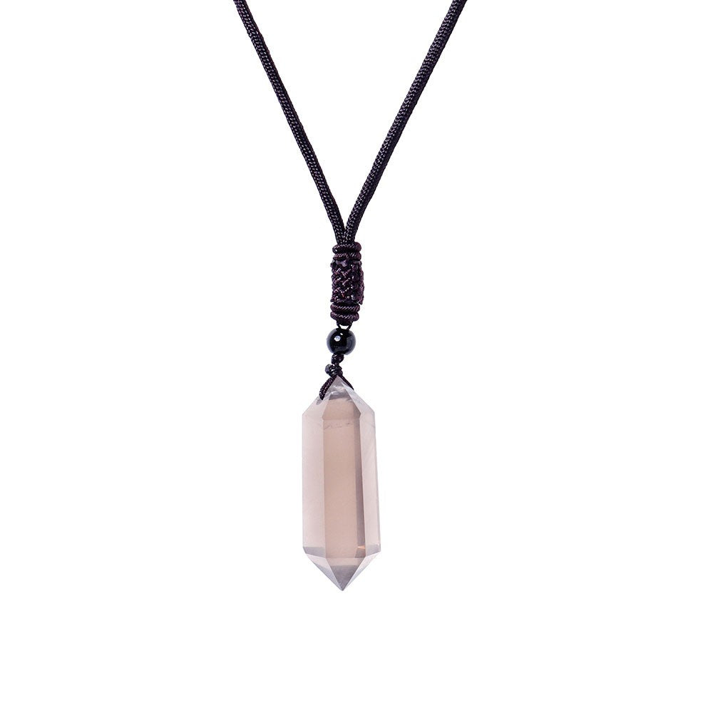 Raw Crystal Energy Stone Woven Pendant Necklace