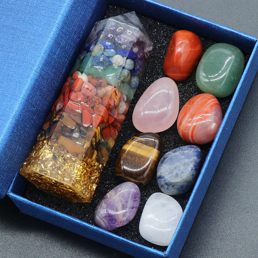 Polished Crystal and 7 Chakra Column Box Set