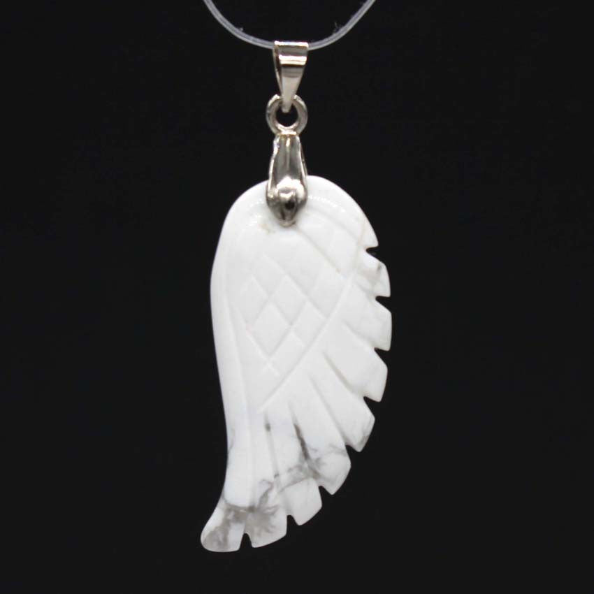 Natural Crystal Angel Wing Pendant