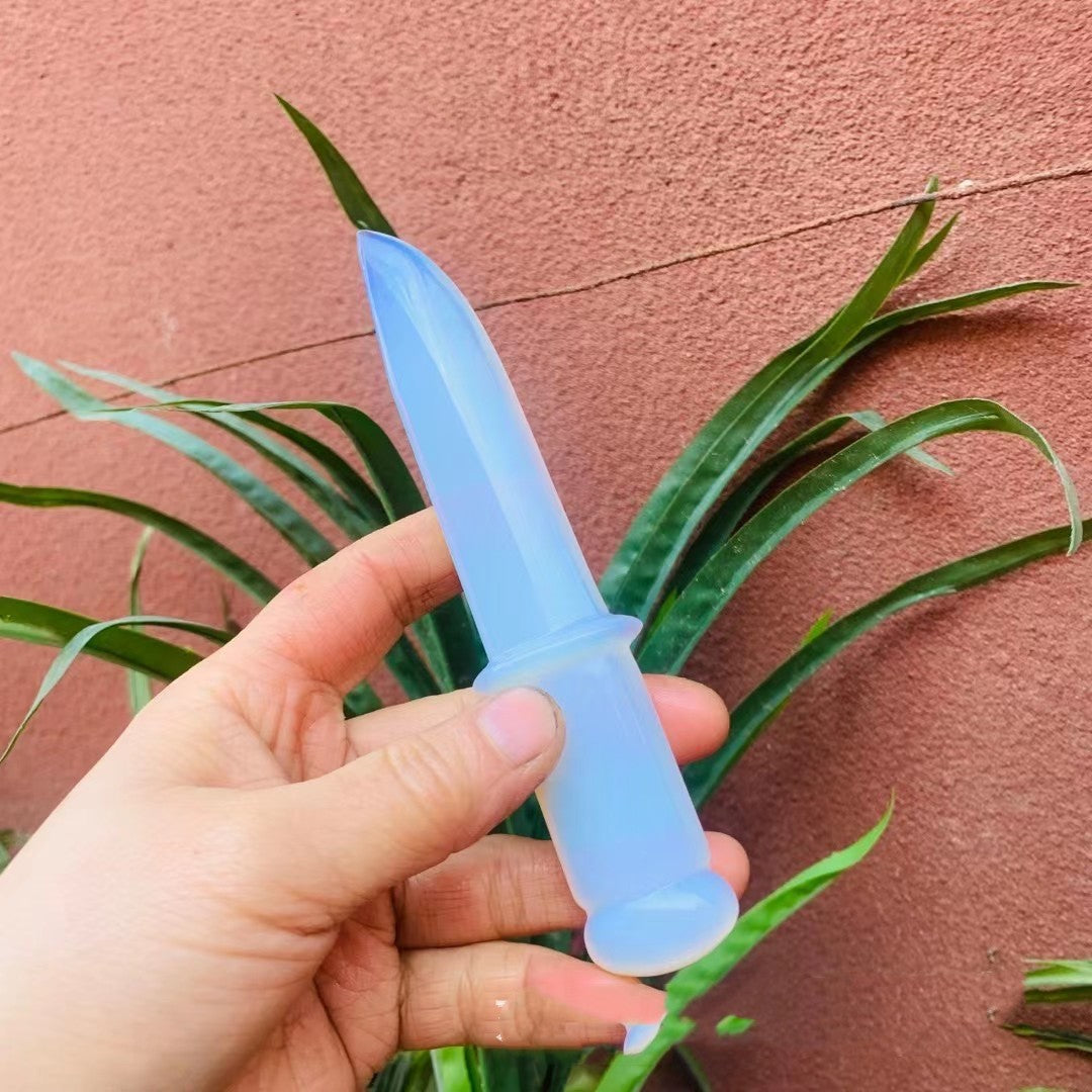 Carved Opal Dagger Crystal Ornament