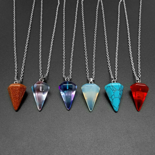 Raw Crystal Prism Pendant Necklace