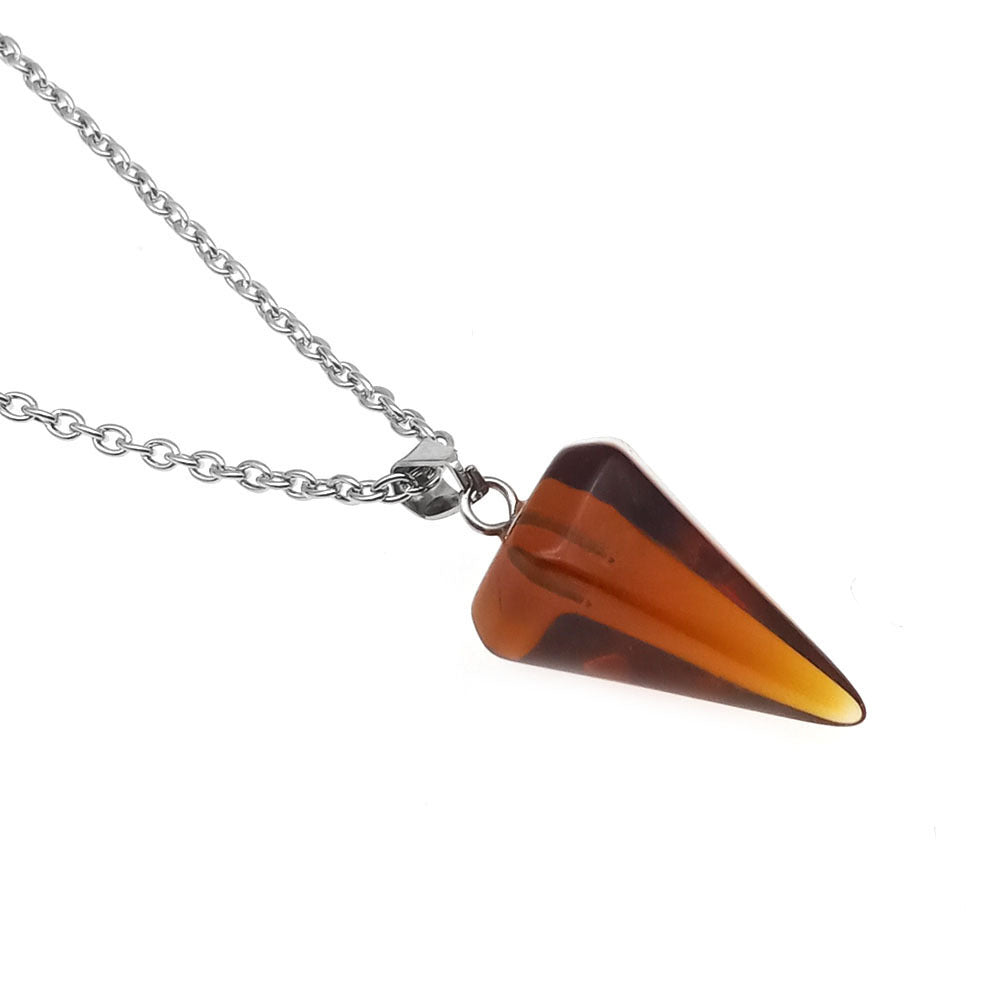 Raw Crystal Prism Pendant Necklace